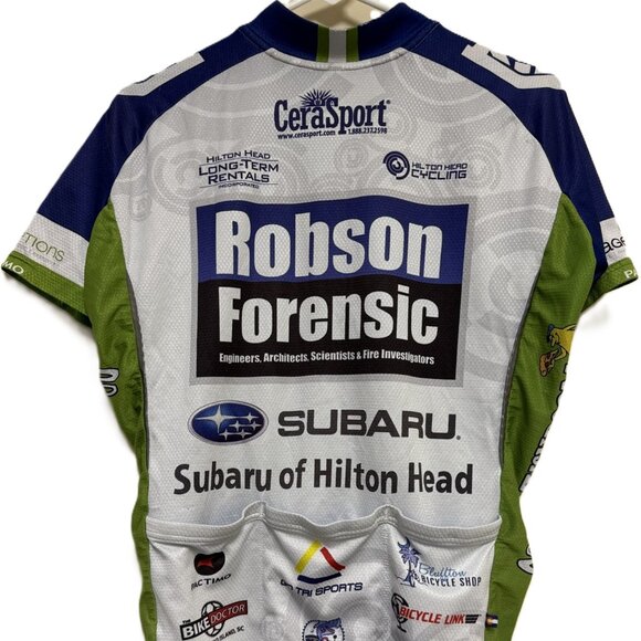 Team Subaru Cycling Jersey Pactimo Shrt Sleeve Blue M Polyester Lt weight Jacket - Picture 2 of 11